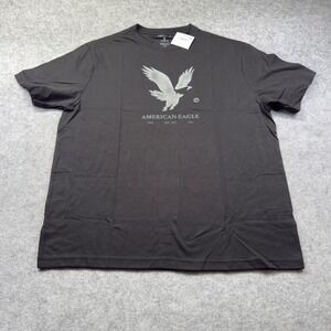American Eagle Graphic Tee Mens Large Black New Super Soft Eagle Logo Shirt